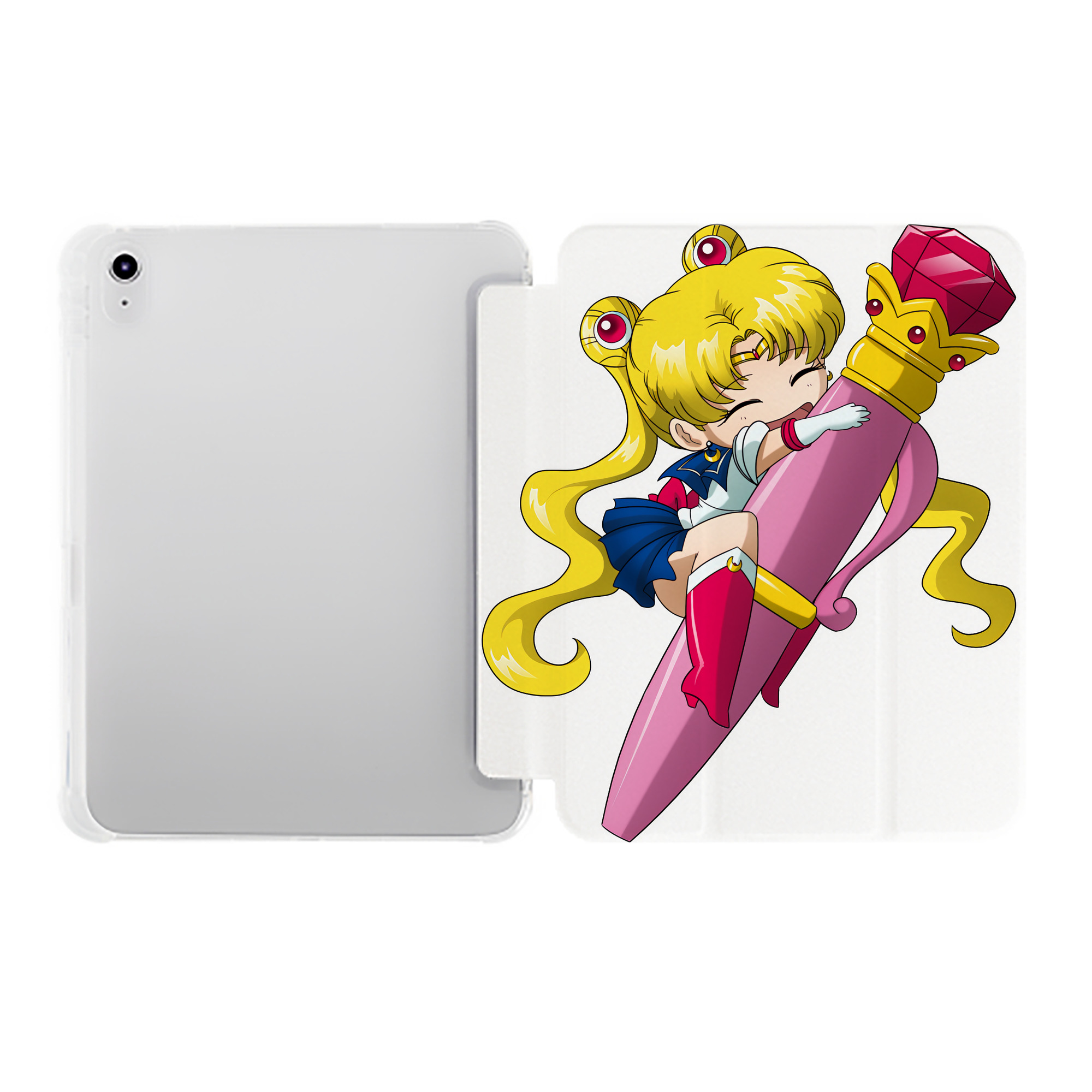 （画像用） 美少女戦士セーラームーン 月野 うさぎ つきの うさぎ Sailor Moon Tsukino Usagi IPad ケース ペン収納付き 三つ折りスタンド PUレザー×シリコン 対応機種9.5/10.5/10.9インチ